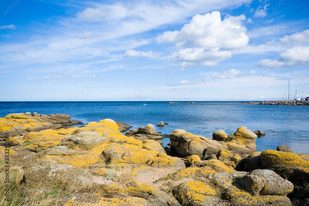 View of fishing hamlet on east coast of Bornholm island - Aarsdale, Denmark
