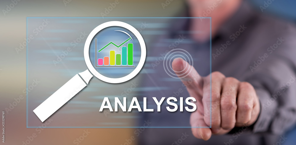 Man touching analysis concept