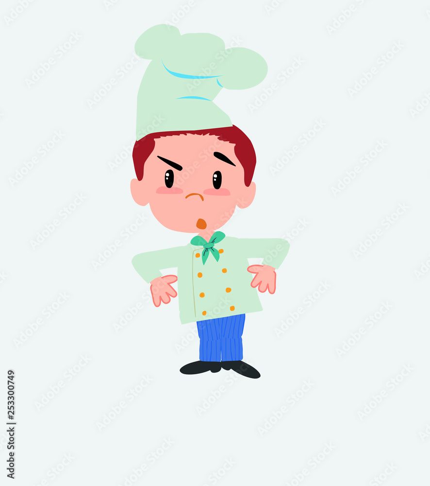Chef with an expression of unpleasant surprise. Chef with an expression of unpleasant surprise.