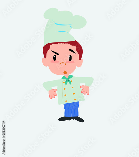 Chef with an expression of unpleasant surprise.