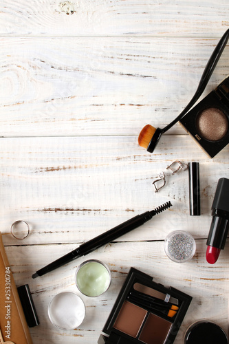 Background with decorative cosmetics photo