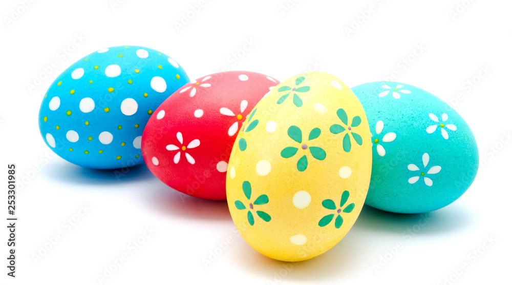 Perfect colorful handmade easter eggs isolated