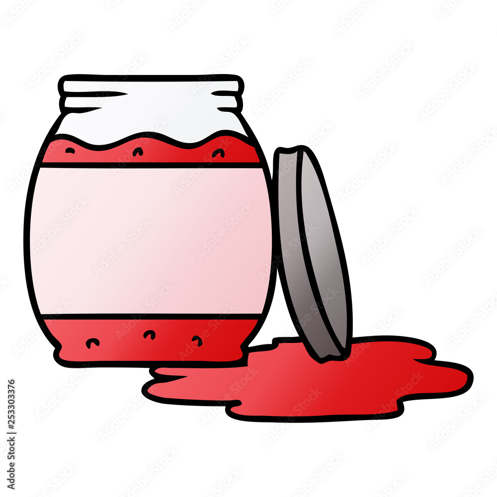 gradient cartoon doodle of a strawberry jam