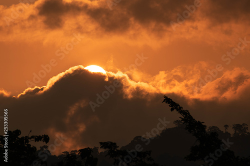 sunset in mountains