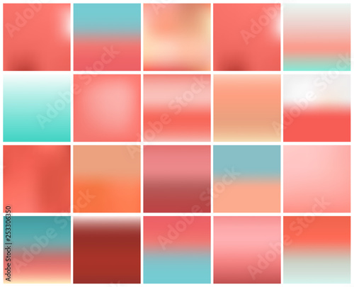 Mega pack of 20 blurred abstract background. Pastel tone color collection set. Wallpaper and Texture concept. Popular pantone trend for year 2019 © Shutter2U
