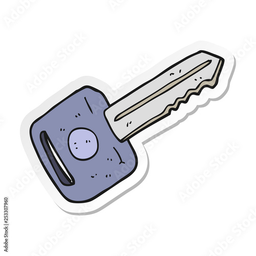 sticker of a cartoon car key
