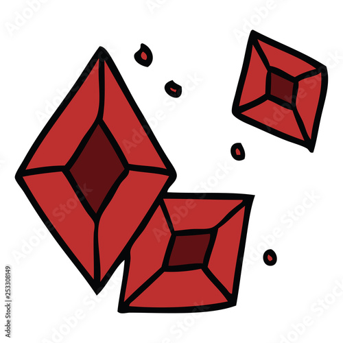 cartoon doodle of some ruby gems