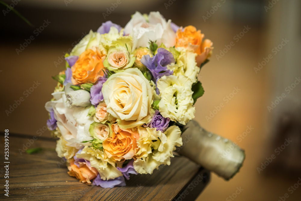 Beautiful wedding bouquet with roses Beautiful wedding bouquet with roses