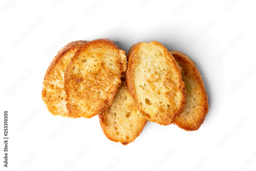 French toasts isolated on white background.