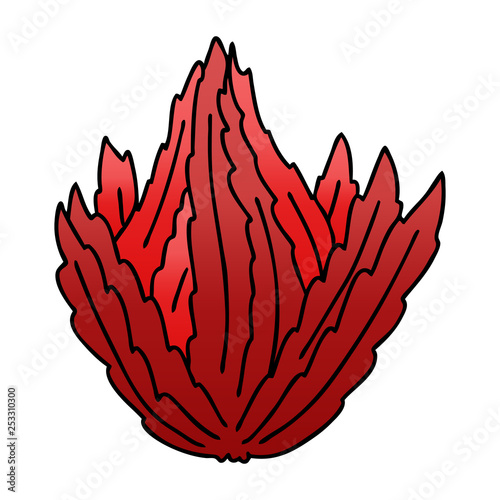 quirky gradient shaded cartoon sea weed
