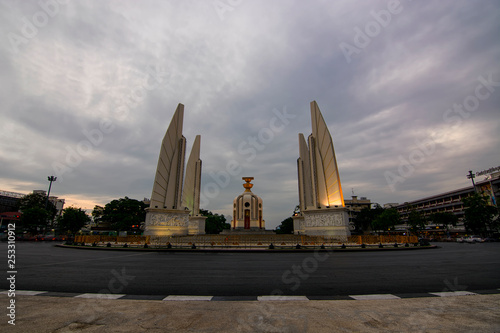 Democracy Monument in the evening on May 29,2016 in Bangkok,Thailand.