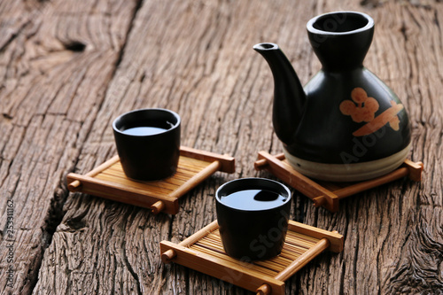 japanese sake oriental drink style on the table