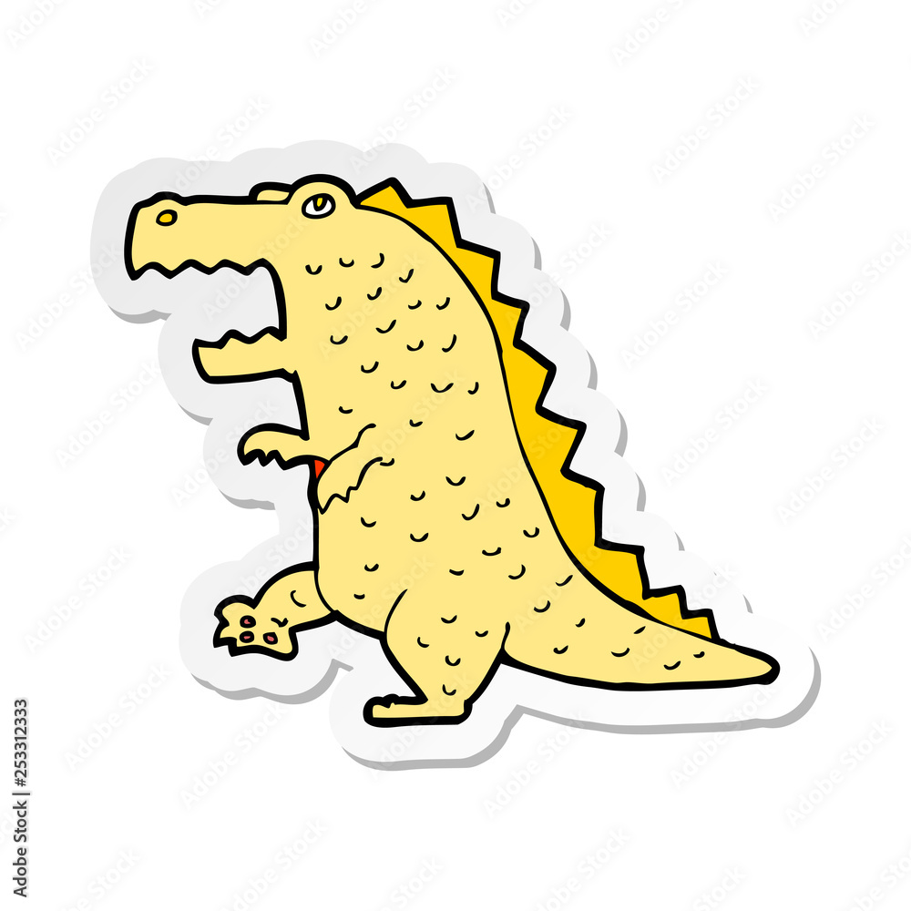 Naklejka premium sticker of a cartoon dinosaur