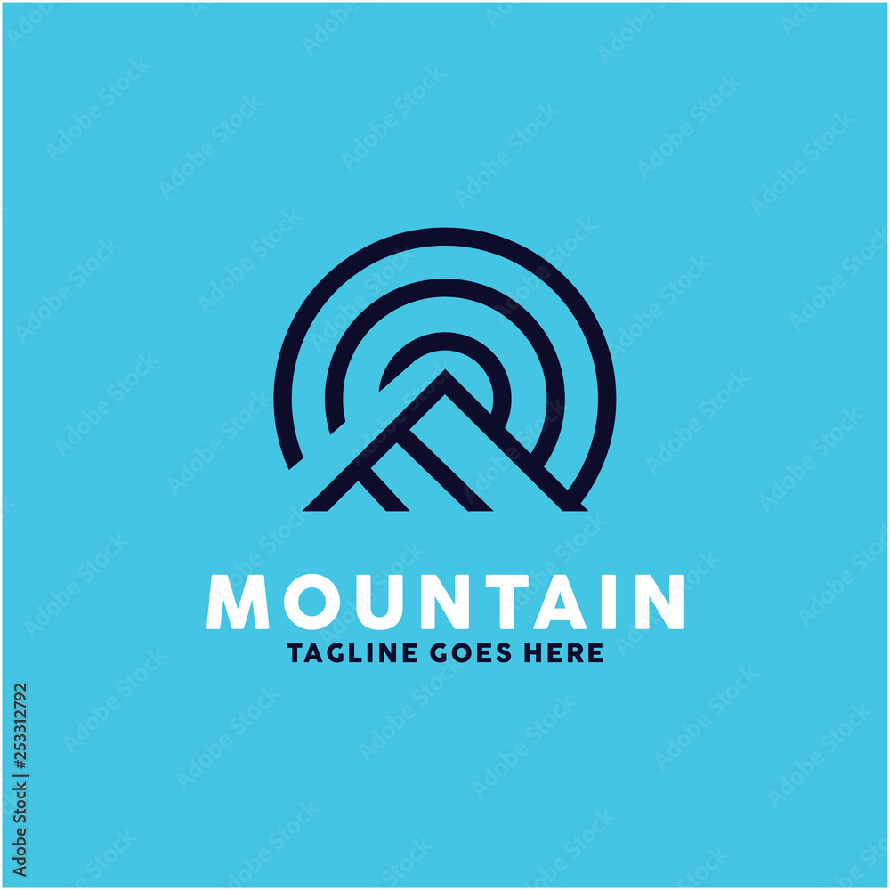Line Mountain Logo Vector Symbol Icon Design Inspiration
