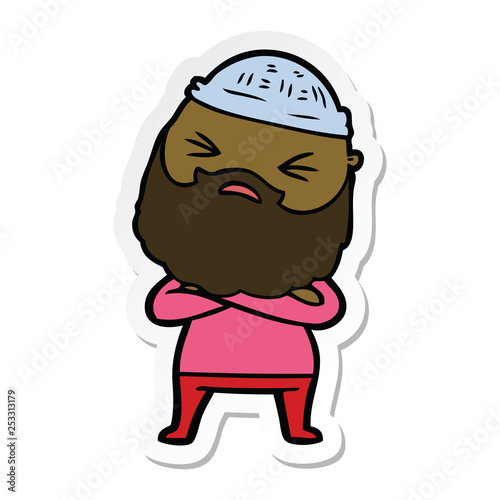 sticker of a cartoon man with beard