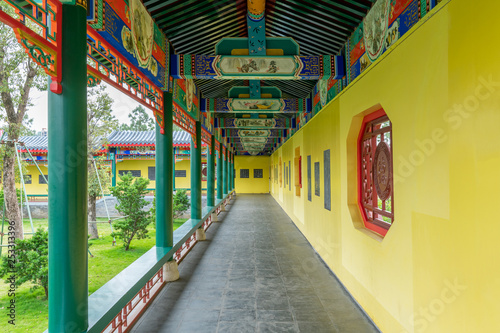 Chinese corridor in Confucius Temple in Suixi, Guangdong province
