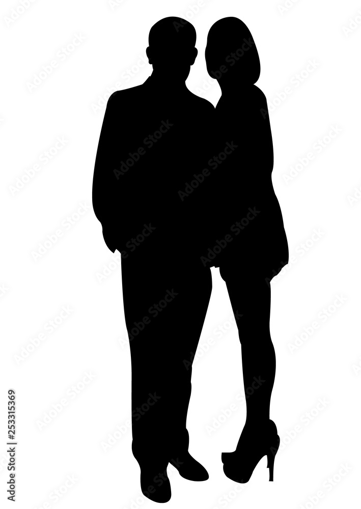couple together, silhouette vector