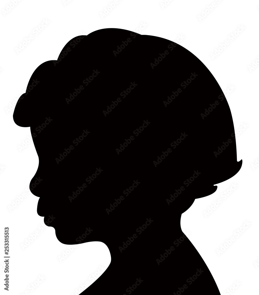 a baby boy head silhouette vector