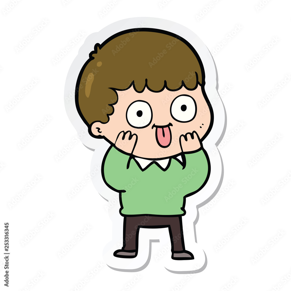 sticker of a cartoon man staring sticker of a cartoon man staring