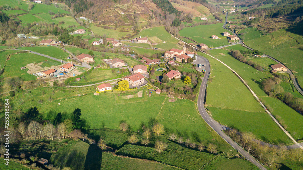 countryside village of basque country, Spain