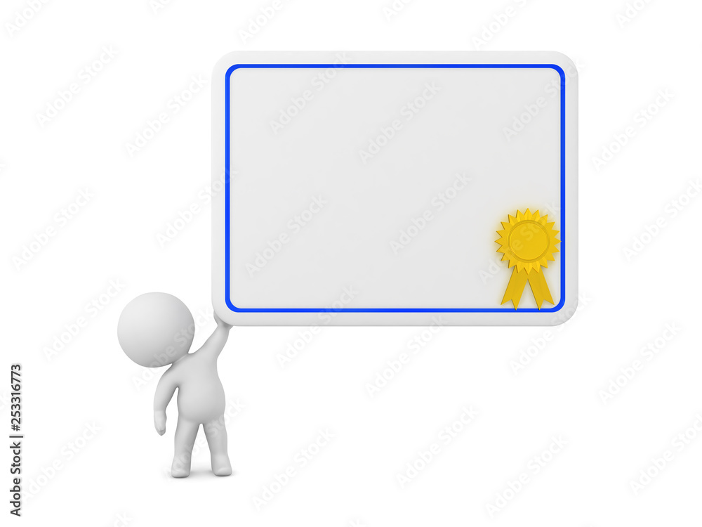 3D Character Holding Up a Diploma 3D Character Holding Up a Diploma