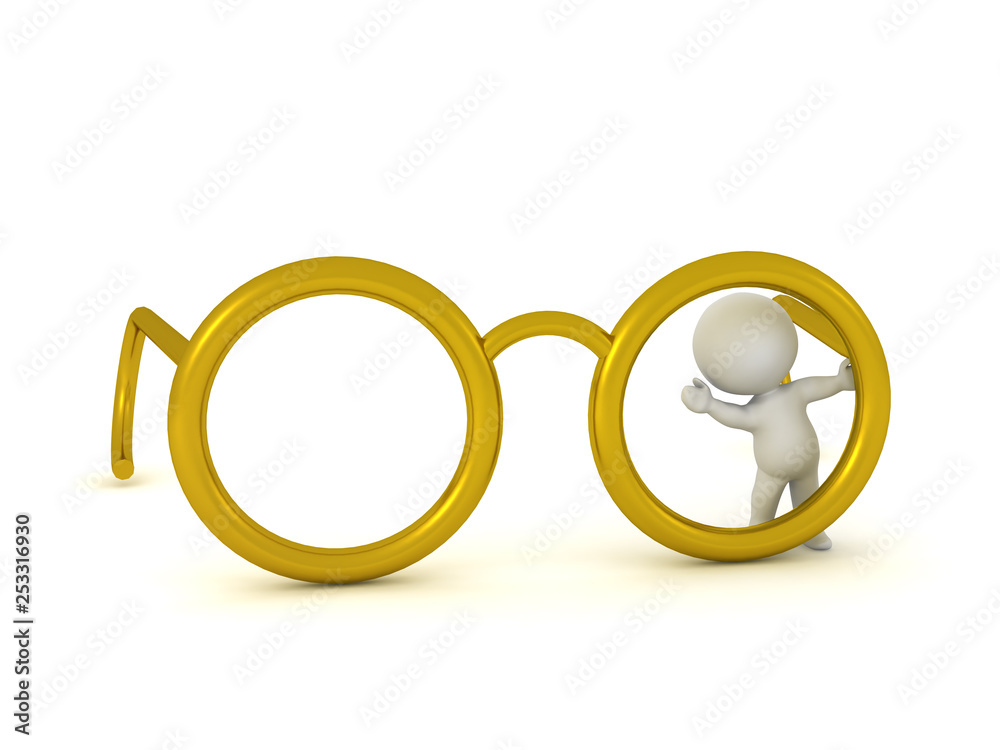3D Character with Large Pair of Glasses 3D Character with Large Pair of Glasses