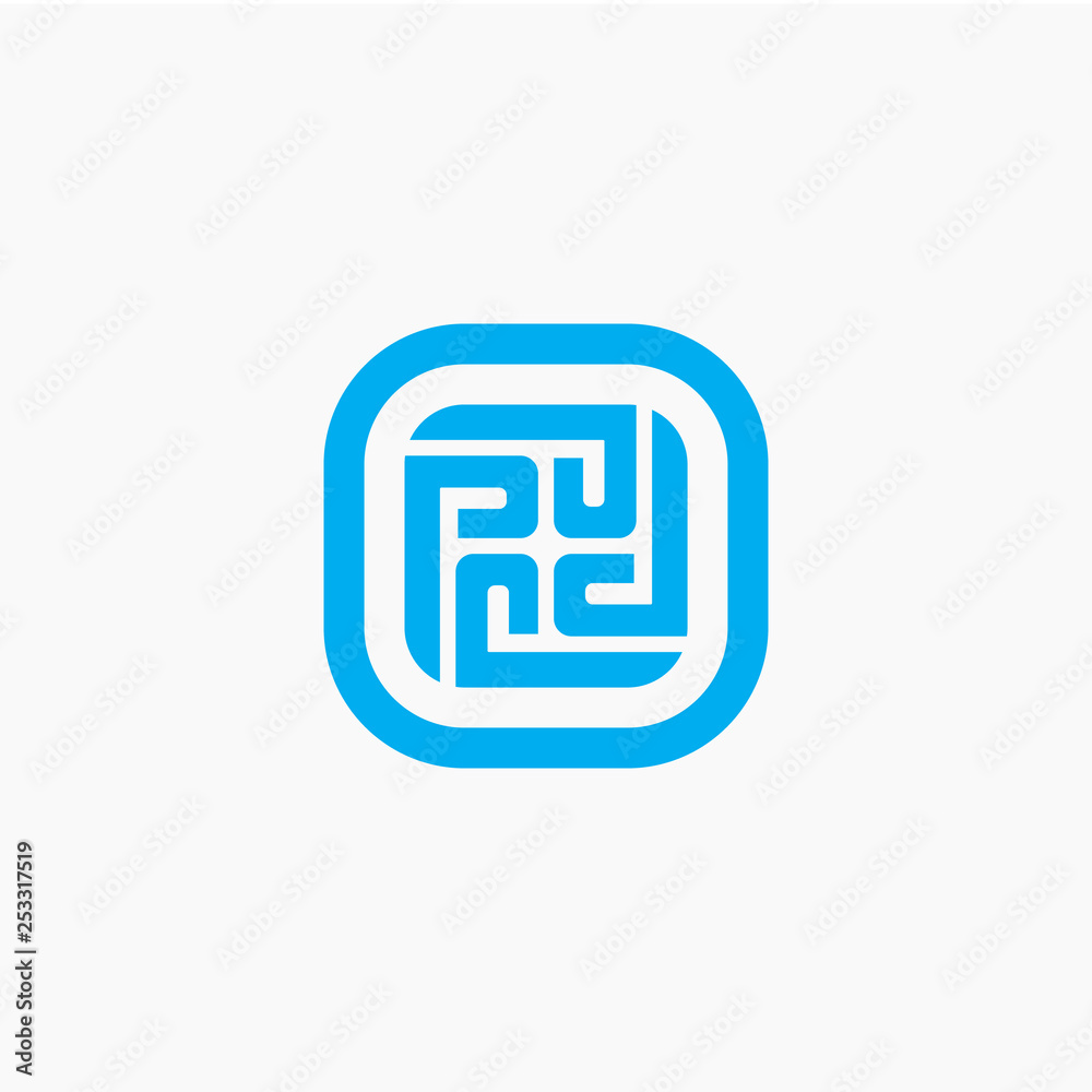 letter p logo design template with square vector letter p logo design template with square vector