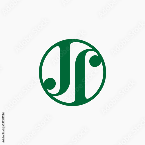 Initial letter jj with circle logo design inspiration photo