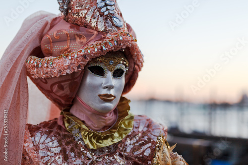 Masks of the Venice Carnival in February