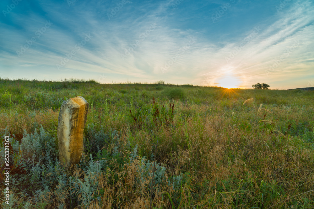 Stone Post at Wilson Lake, Kansas