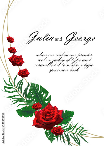 Floral poster, invite. Vector decorative greeting card or invitation design background. Set of cards with flower dew, leaves. The concept of wedding ornament.