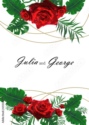 Floral poster, invite. Vector decorative greeting card or invitation design background. Set of cards with flower dew, leaves. The concept of wedding ornament.