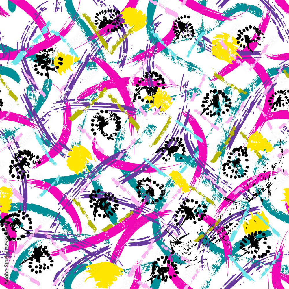 seamless abstract background pattern, with paint strokes and splashes