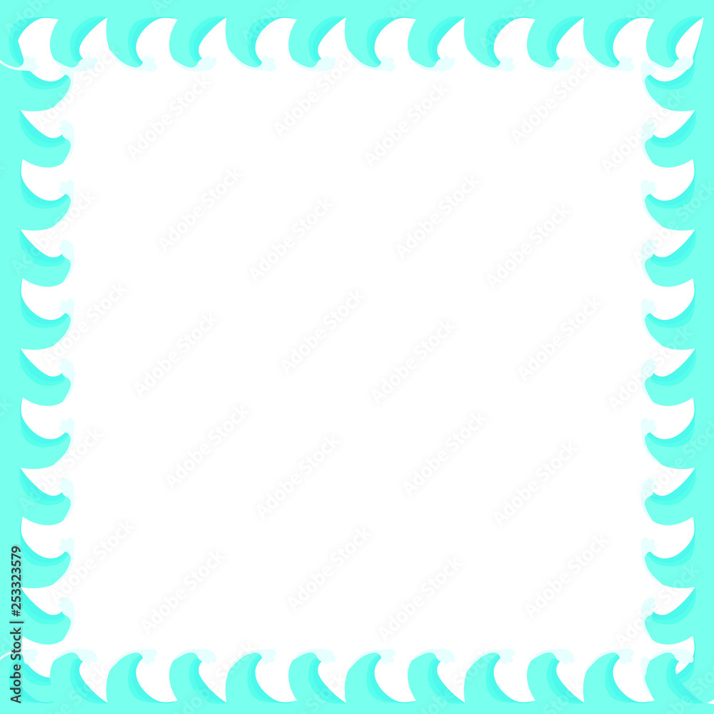 Sea wawes frame background for your text vector illustration hand draw desing Sea wawes frame background for your text vector illustration hand draw desing