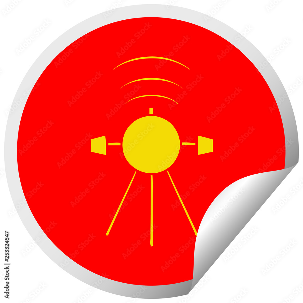 circular peeling sticker cartoon satellite circular peeling sticker cartoon satellite