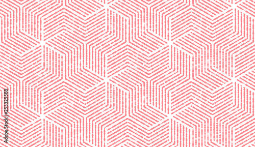 Abstract geometric pattern with stripes  lines. Seamless vector background. White and pink ornament. Simple lattice graphic design
