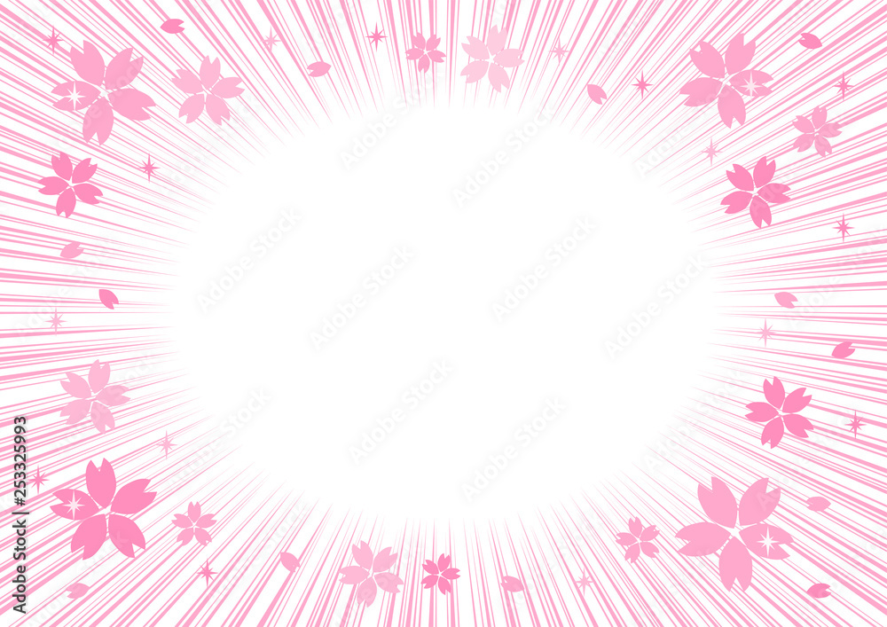 桜 背景イラスト 花びらと集中線 Stock Vector Adobe Stock