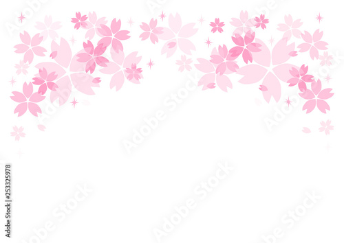 桜の花模様のフレームイラスト