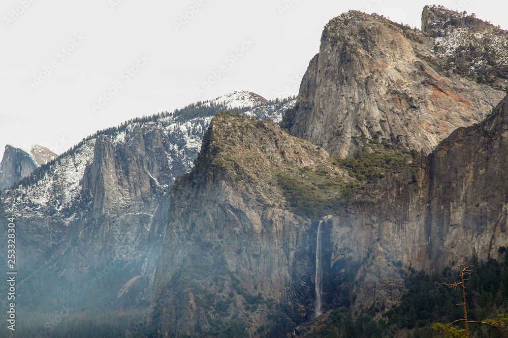 View of Landmark on view point Yosemite National Park in the winter at USA. View of Landmark on view point Yosemite National Park in the winter at USA.