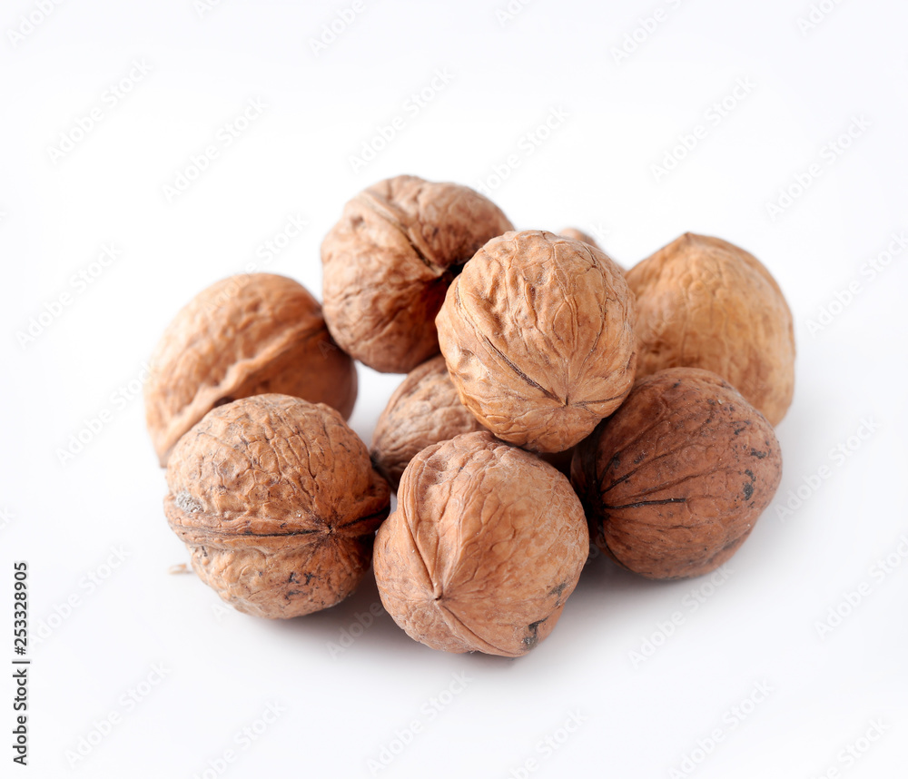 Walnuts isolated on white background. Walnuts isolated on white background.