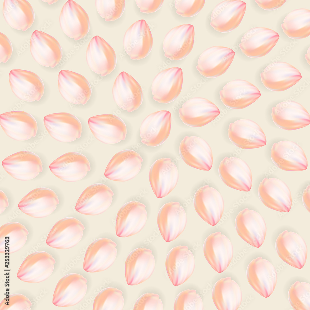 Pink petals isolated on pale background. For greeting card, wallpaper, flyers, posters or wedding invitation background party design. Vector illustration. Pink petals isolated on pale background. For greeting card, wallpaper, flyers, posters or wedding invitation background party design. Vector illustration.