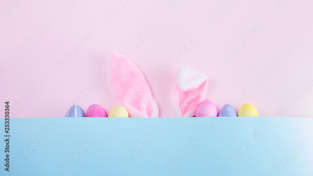 Easter scene with rabbit ears