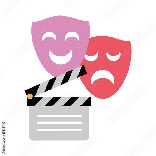 clapperboard drama comedy masks