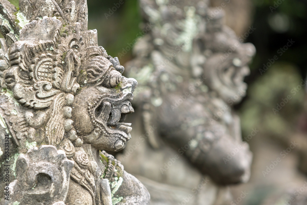 Portrait of idol of barong in balinese style, Bali.