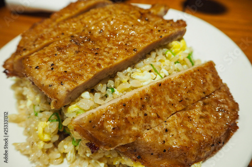 Fried rice with pork chop