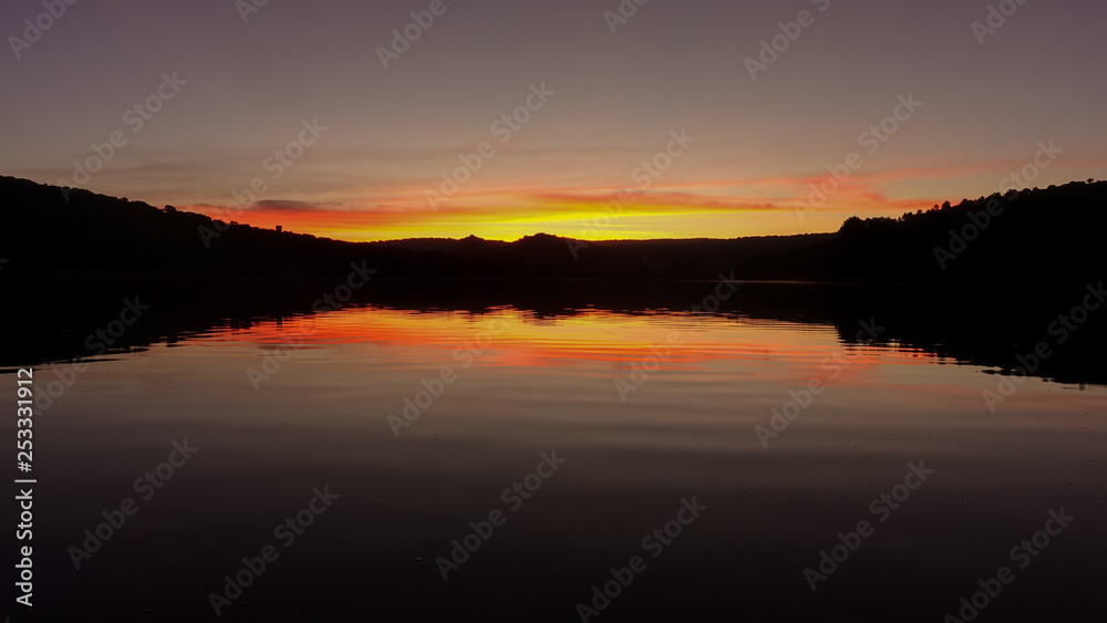 A beautiful sunrise in the ruidera lagoons