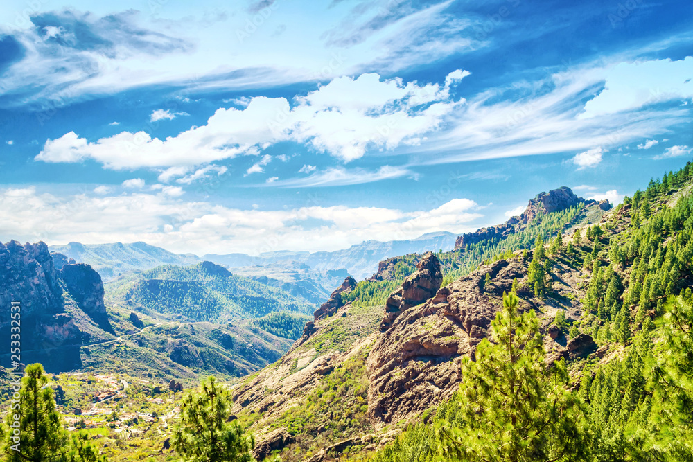 Beautiful view of the mountains. Grand Canaria. Spain. Travels. Rest.