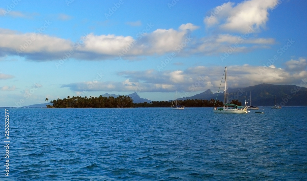 Sailing boats in Raiatea Island, French Polynesia Sailing boats in Raiatea Island, French Polynesia
