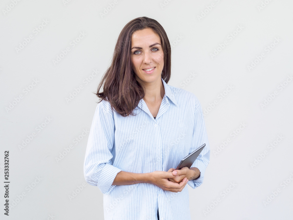 Girl with tablet computer in her hands Girl with tablet computer in her hands