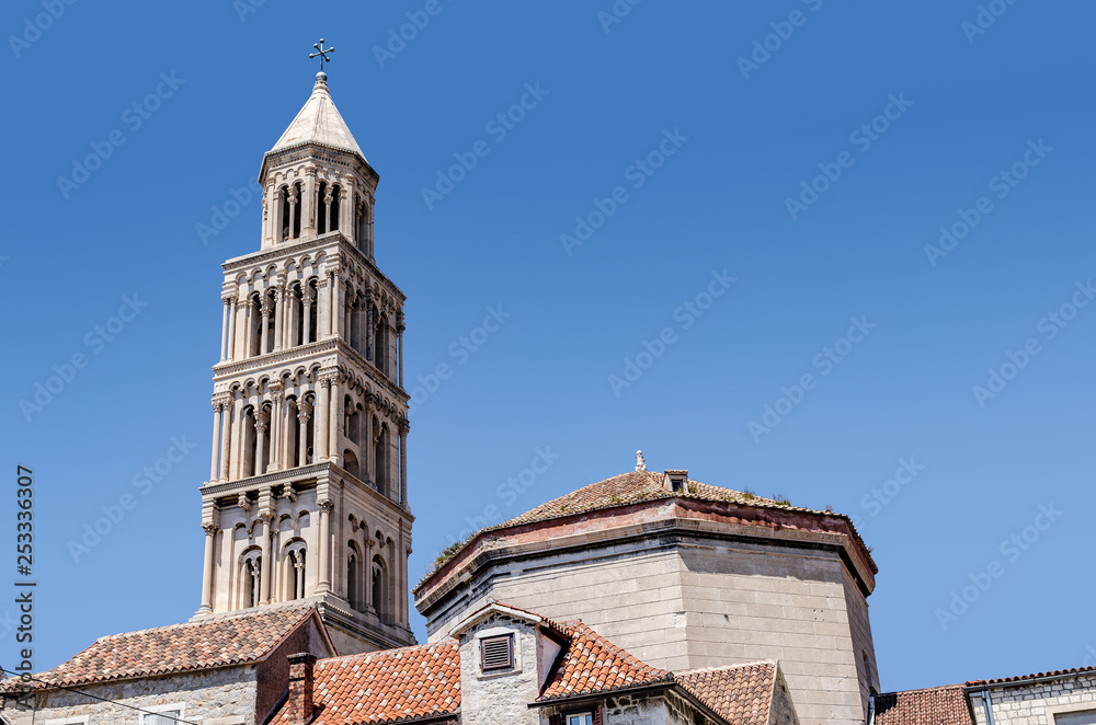 Cathedral of St. Duje and the old city in the city of Split.